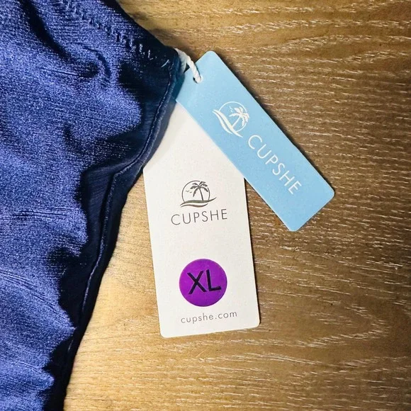 Swimsuit XL‎ One Shoulder Ruffle One Piece Swimsuit Navy Blue XL BNWT - Picture 2 of 8